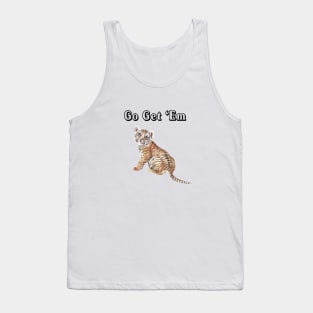 Go Get 'Em Tiger Watercolor Illustration Tank Top